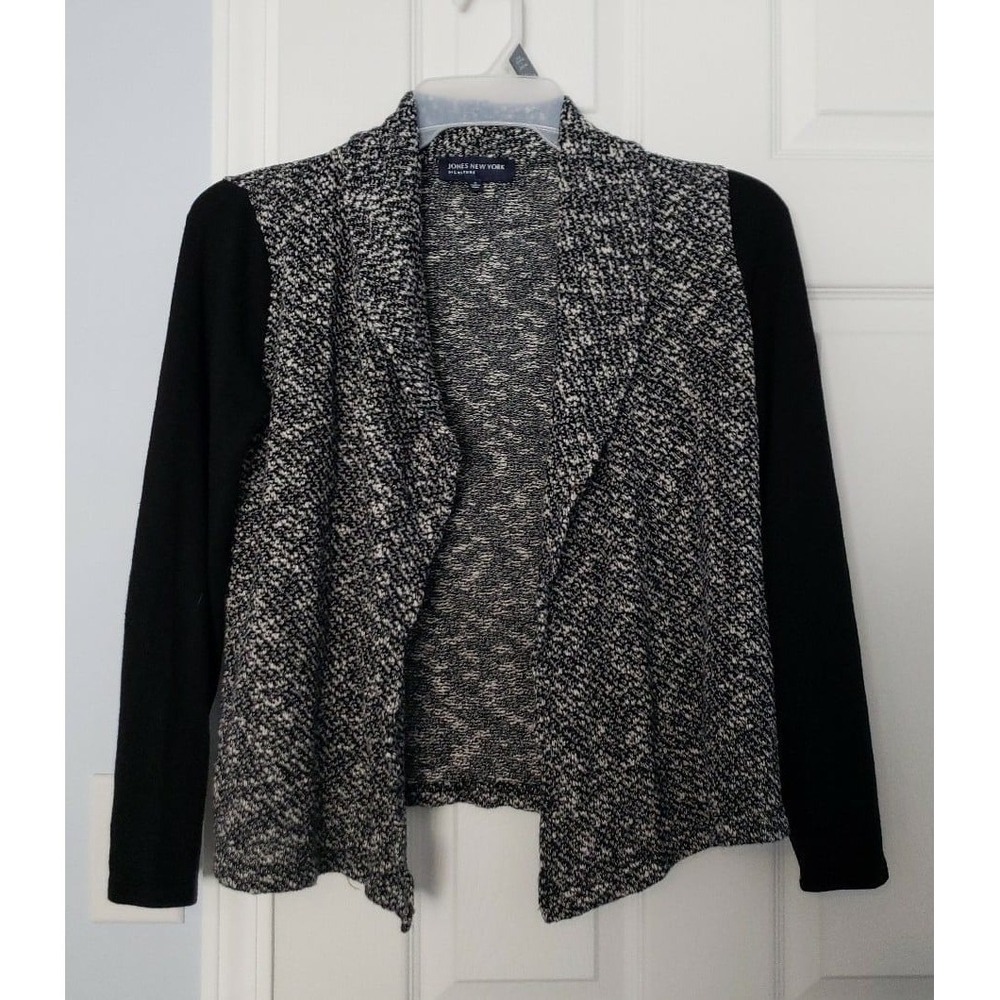 Jones New York Womans Cardigans Sweater Size Small, Black & Grey.